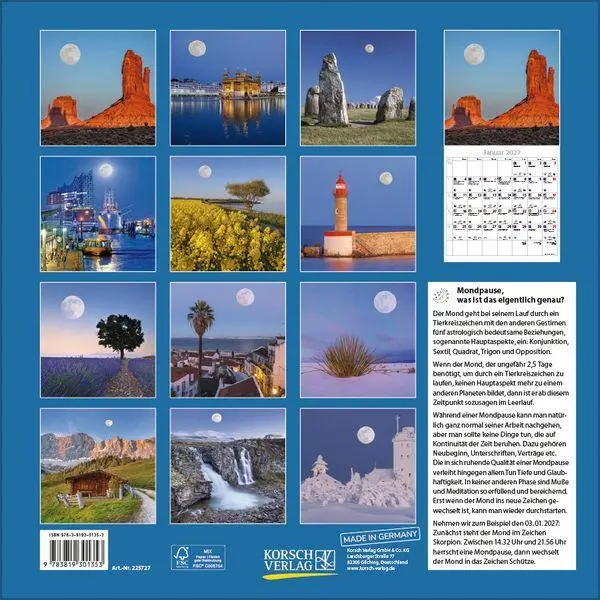 Bild: 9783819301353 | Der große Mondplaner 2027 | Verlag Korsch | Kalender | 13 S. | Deutsch