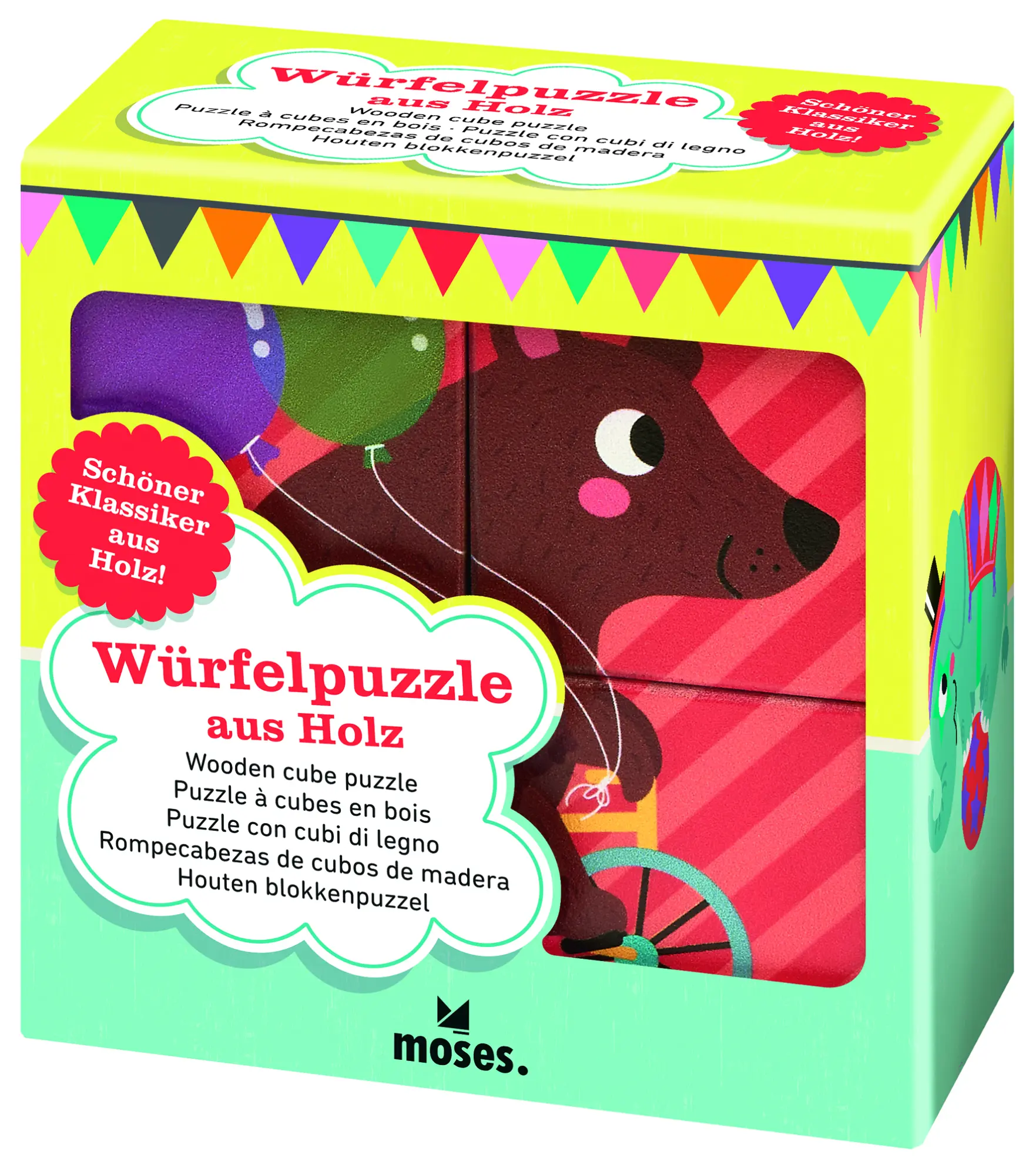 Cover: 4033477381453 | Würfelpuzzle aus Holz - Zirkusfreunde | Puzzle | 2022 | moses.