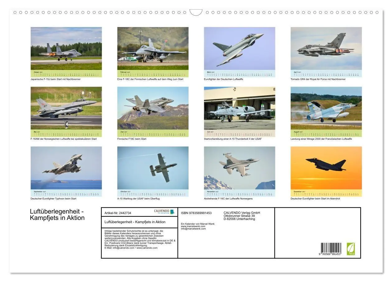Bild: 9783569991453 | Luftüberlegenheit - Kampfjets in Aktion (Wandkalender 2027 DIN A2...