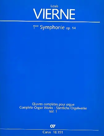Cover: 9790007091453 | Symphonie Nr. 1 in d | d-Moll | Louis Vierne | Partitur | 2008