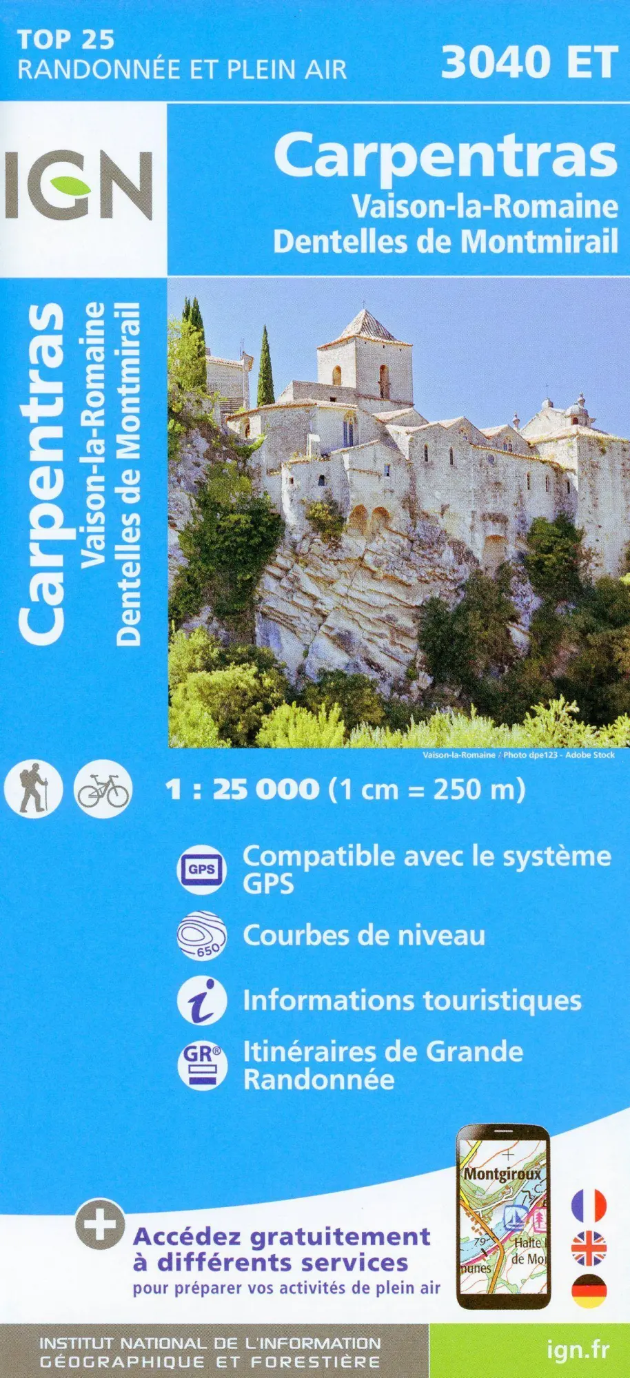 Cover: 9782758551553 | Carpentras Vaison La Romaine Dentelles de Montmirail 1:25 000 | 2021