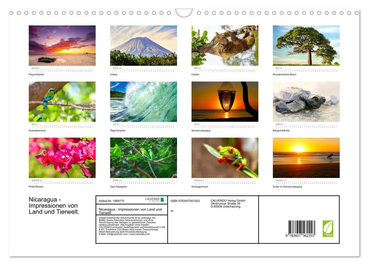 Bild: 9783457561553 | Nicaragua - Impressionen von Land und Tierwelt. (Wandkalender 2026...