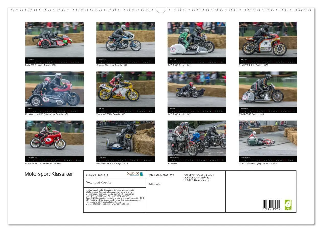 Bild: 9783457871553 | Motorsport Klassiker (Wandkalender 2026 DIN A2 quer), CALVENDO...