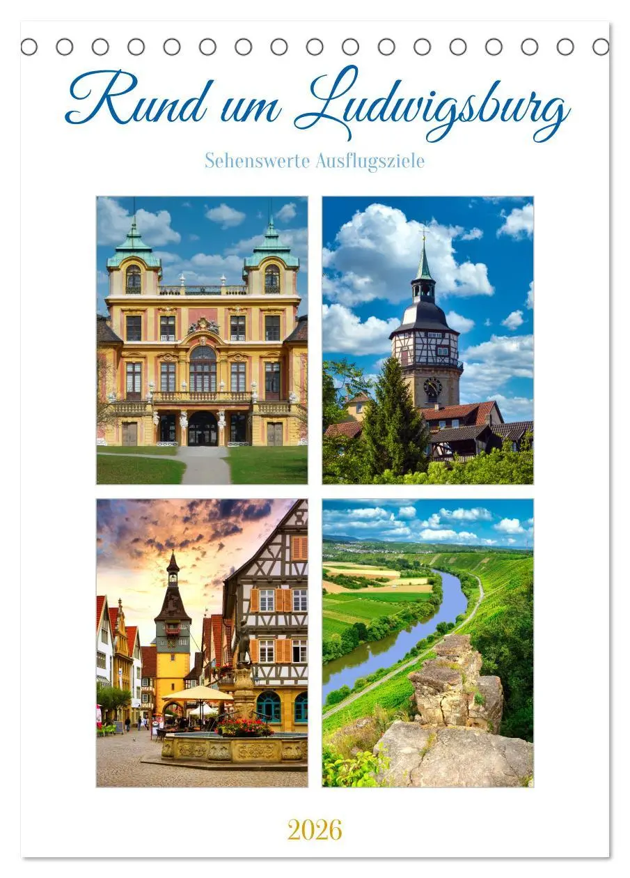 Cover: 9783516341553 | Rund um Ludwigsburg (Tischkalender 2026 DIN A5 hoch), CALVENDO...