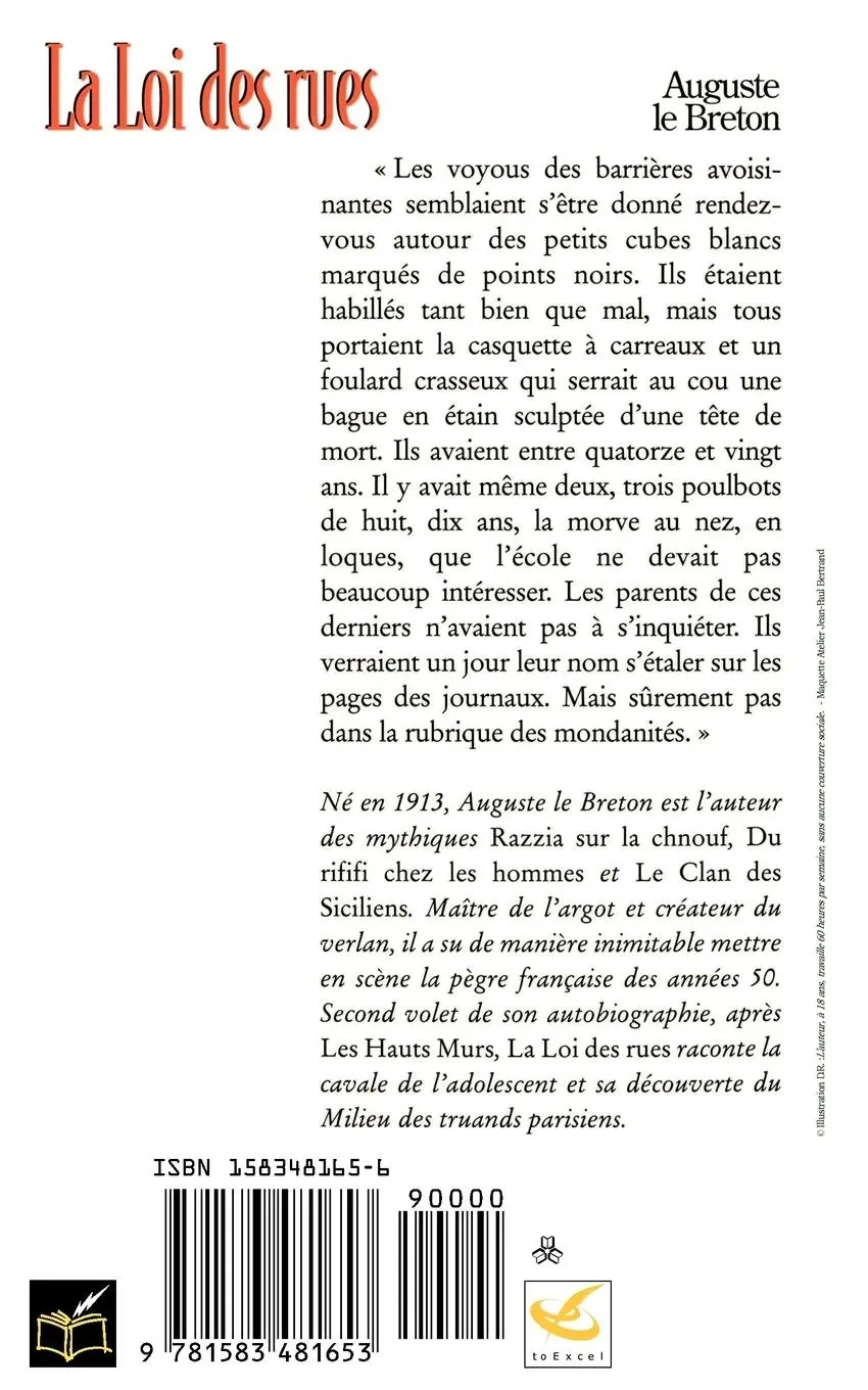 Rückseite: 9781583481653 | La Loi Des Rues | Auguste Le Breton | Taschenbuch | Französisch | 1999