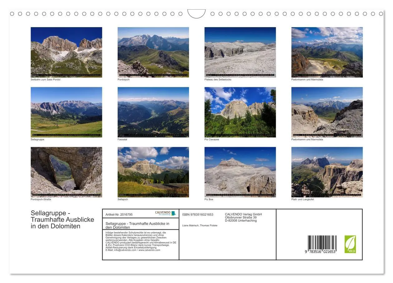 Bild: 9783516021653 | Sellagruppe - Traumhafte Ausblicke in den Dolomiten (Wandkalender...