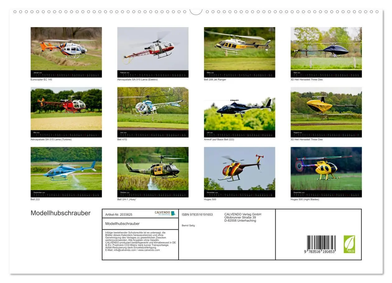 Bild: 9783516191653 | Modellhubschrauber (hochwertiger Premium Wandkalender 2026 DIN A2...