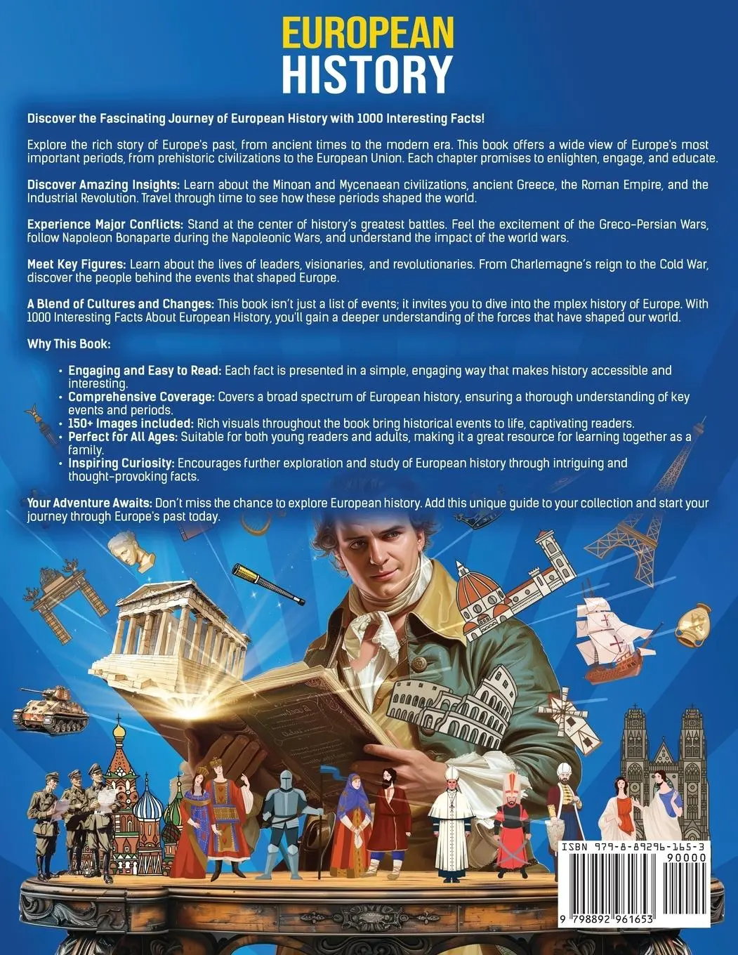 Rückseite: 9798892961653 | European History | 1000 Interesting Facts About Europe | Publications