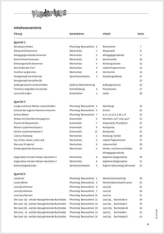 Bild: 9783039761753 | Plauderhaus | Übungen zum Sprachlehrgang für den Kindergarten | Buch