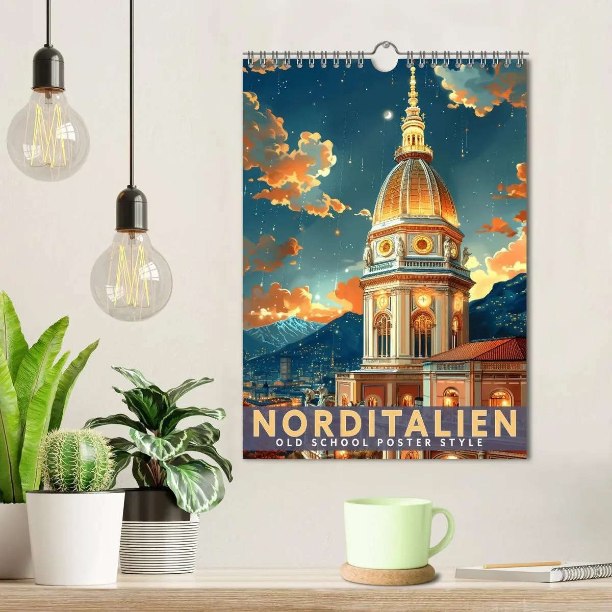 Bild: 9783457301753 | Norditalien - Old School Poster Style (Wandkalender 2026 DIN A4...