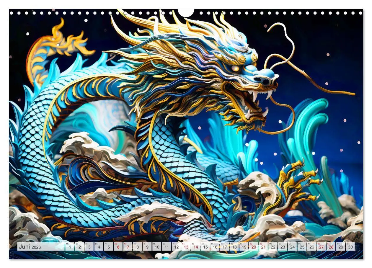 Bild: 9783457471753 | Quilling-Drachen - Jahr des Drachen (Wandkalender 2026 DIN A3...