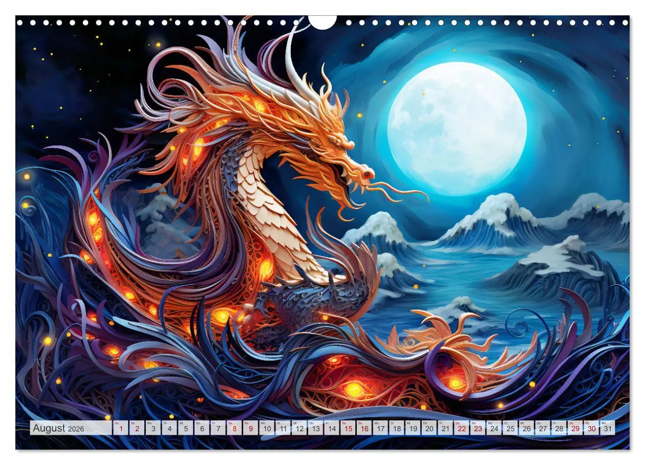 Bild: 9783457471753 | Quilling-Drachen - Jahr des Drachen (Wandkalender 2026 DIN A3...