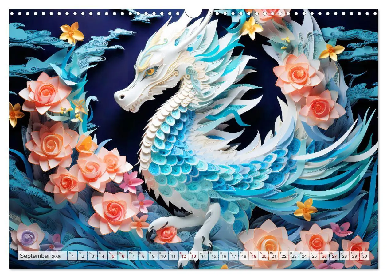 Bild: 9783457471753 | Quilling-Drachen - Jahr des Drachen (Wandkalender 2026 DIN A3...