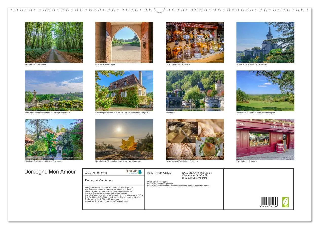 Bild: 9783457781753 | Dordogne Mon Amour (Wandkalender 2026 DIN A2 quer), CALVENDO...