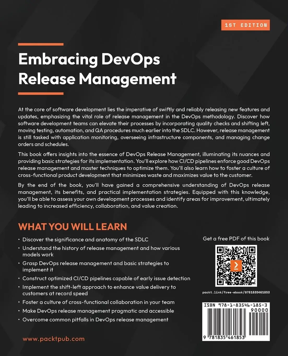 Rückseite: 9781835461853 | Embracing DevOps Release Management | Joel Kruger | Taschenbuch | 2024