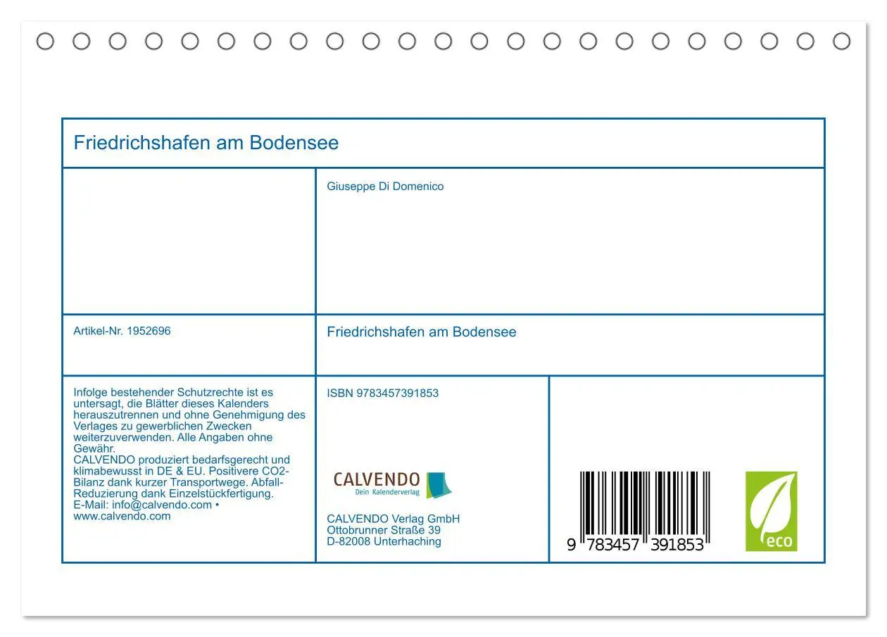 Bild: 9783457391853 | Friedrichshafen am Bodensee (Tischkalender 2026 DIN A5 quer),...