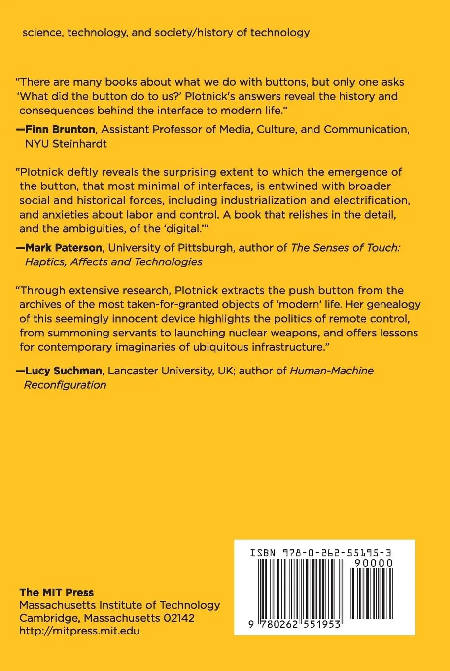 Rückseite: 9780262551953 | Power Button | Rachel Plotnick | Taschenbuch | Englisch | 2024