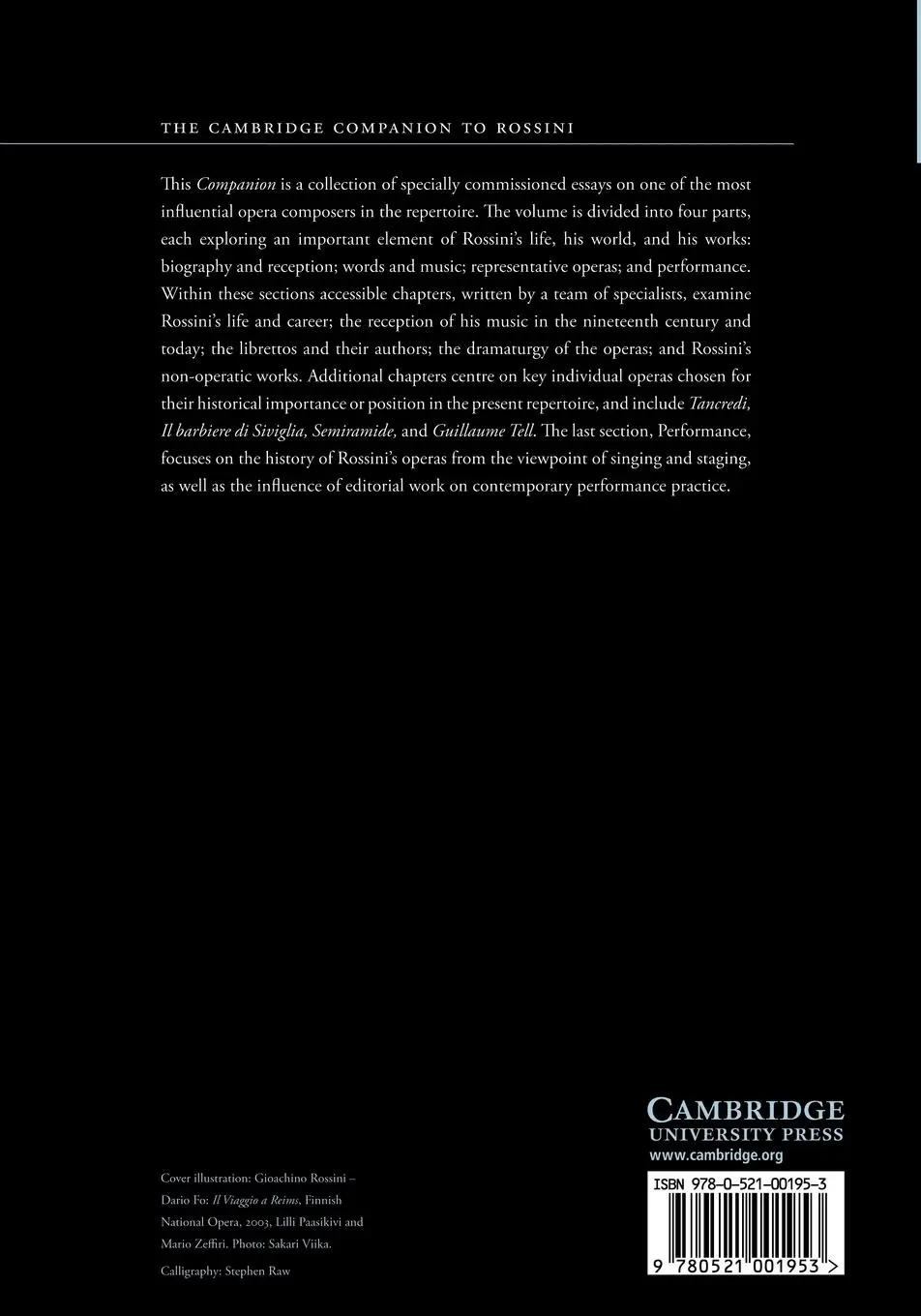 Rückseite: 9780521001953 | The Cambridge Companion to Rossini | Emanuele Senici | Taschenbuch