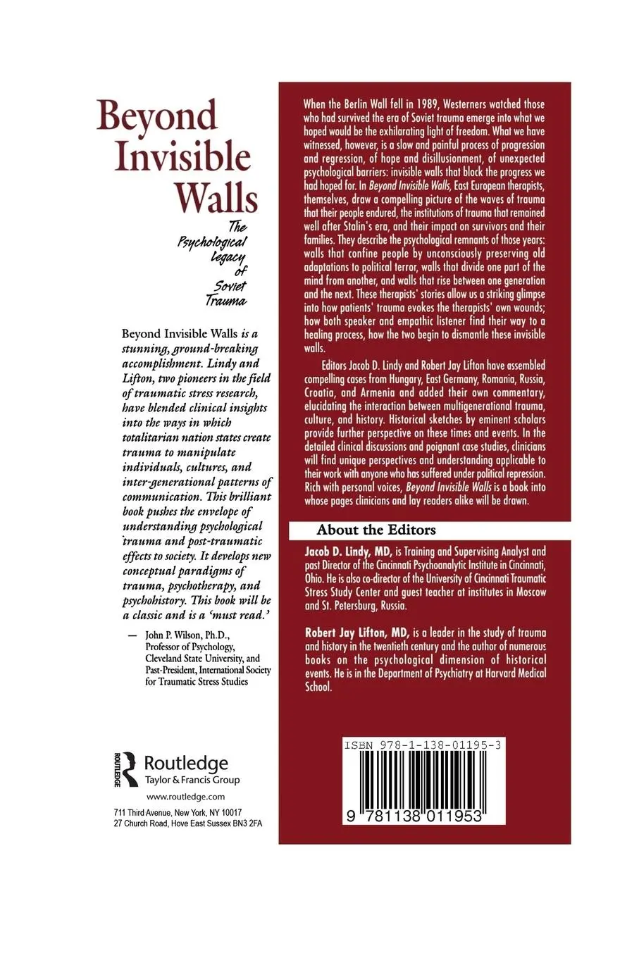 Rückseite: 9781138011953 | Beyond Invisible Walls | Jacob D. Lindy (u. a.) | Taschenbuch | 2014