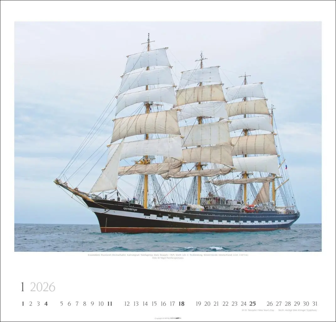 Bild: 9783839901953 | Tall Ships Kalender 2026 | Weingarten | Kalender | Spiralbindung