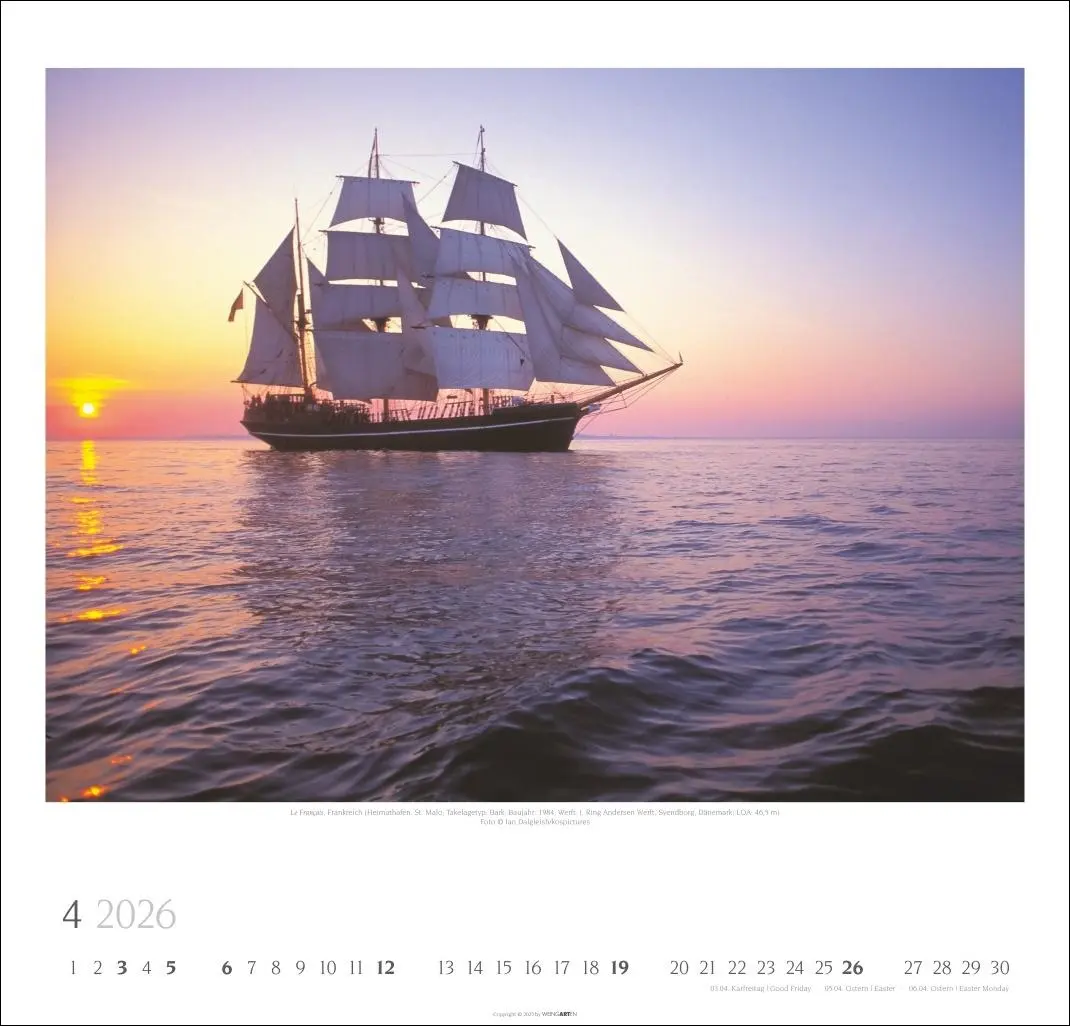 Bild: 9783839901953 | Tall Ships Kalender 2026 | Weingarten | Kalender | Spiralbindung