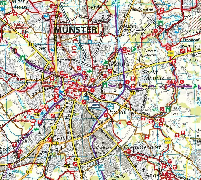 Bild: 9783969901953 | ADFC-Regionalkarte Münsterland, 1:75.000, mit...