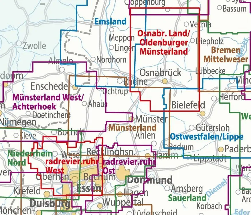 Bild: 9783969901953 | ADFC-Regionalkarte Münsterland, 1:75.000, mit...