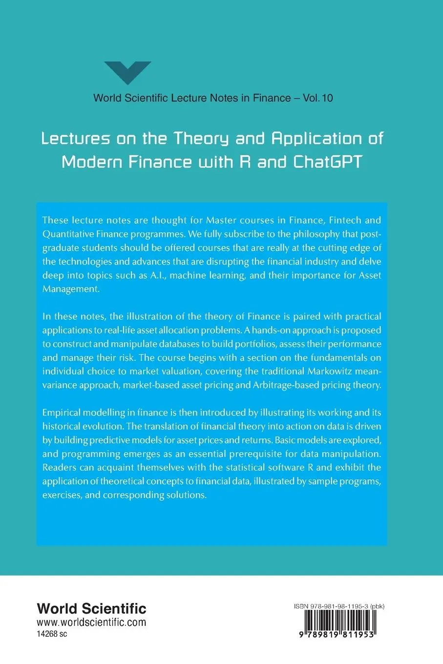Rückseite: 9789819811953 | LECTURES THEORY &amp; APPLN MODERN FINANCE WITH R &amp; CHATGPT | A | Buch