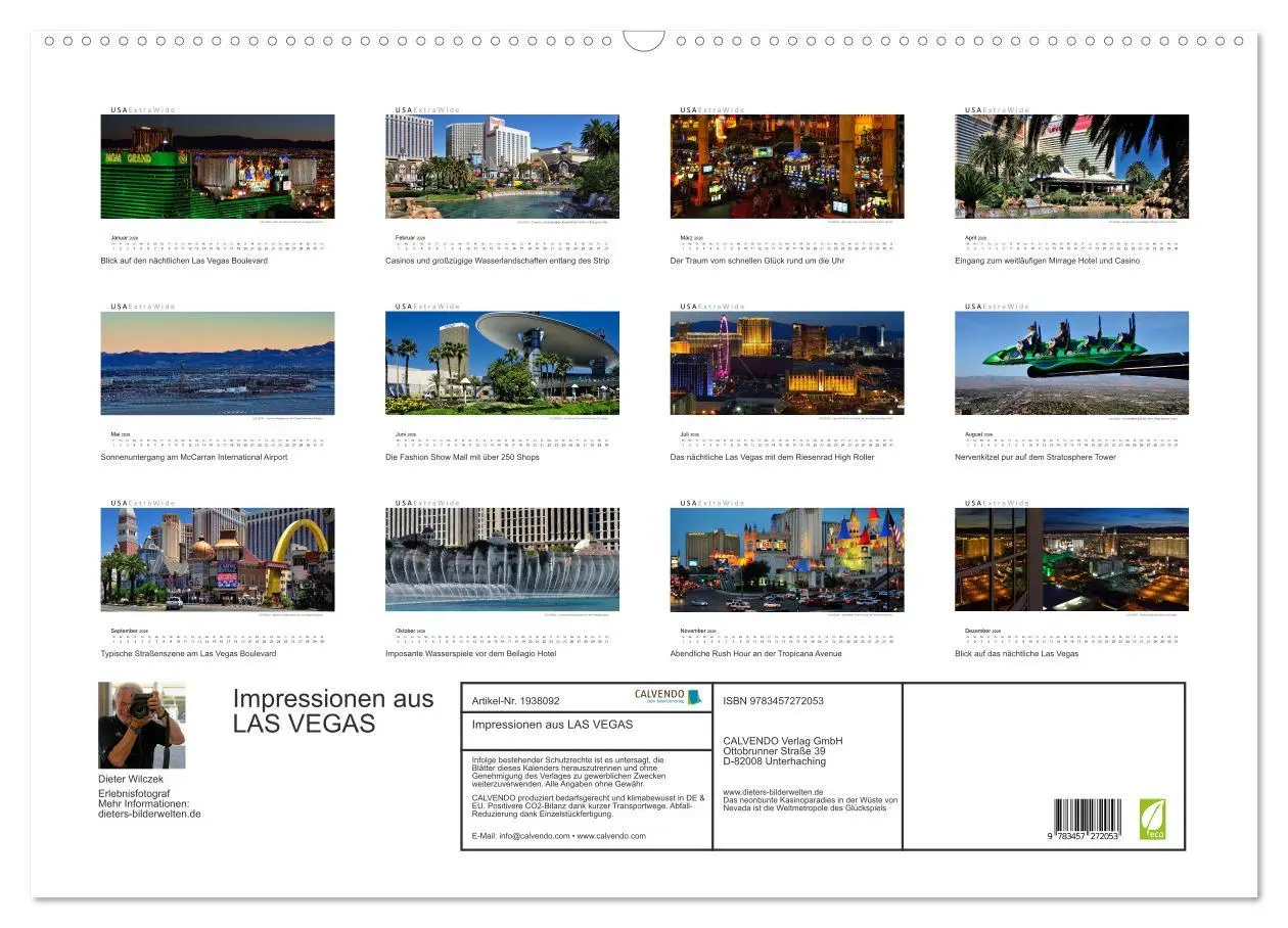 Bild: 9783457272053 | Impressionen aus LAS VEGAS (Wandkalender 2026 DIN A2 quer),...