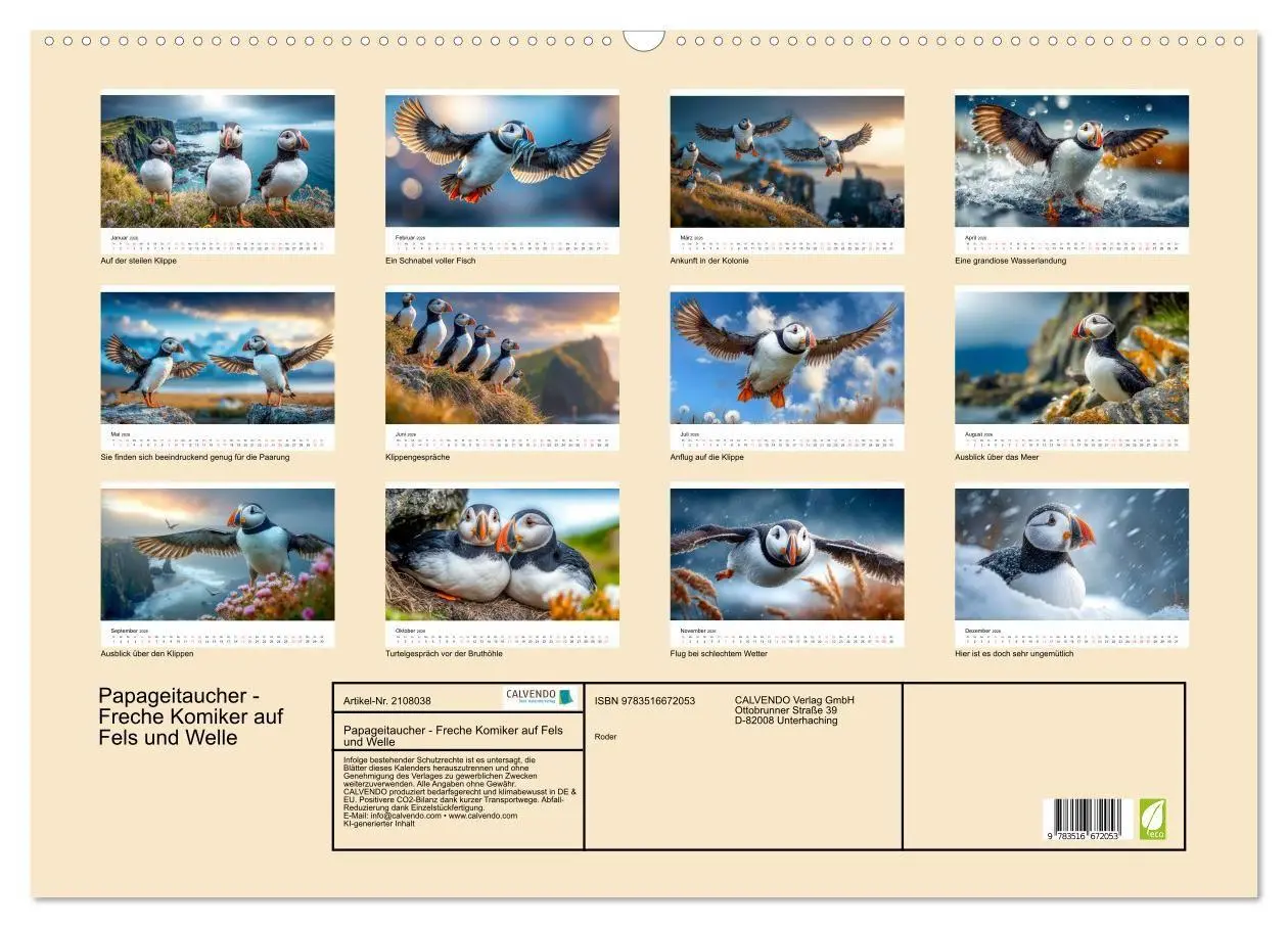 Bild: 9783516672053 | Papageitaucher - Freche Komiker auf Fels und Welle (Wandkalender...