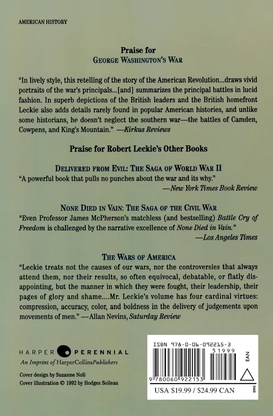 Rückseite: 9780060922153 | George Washington's War | The Saga of the American Revolution | Leckie