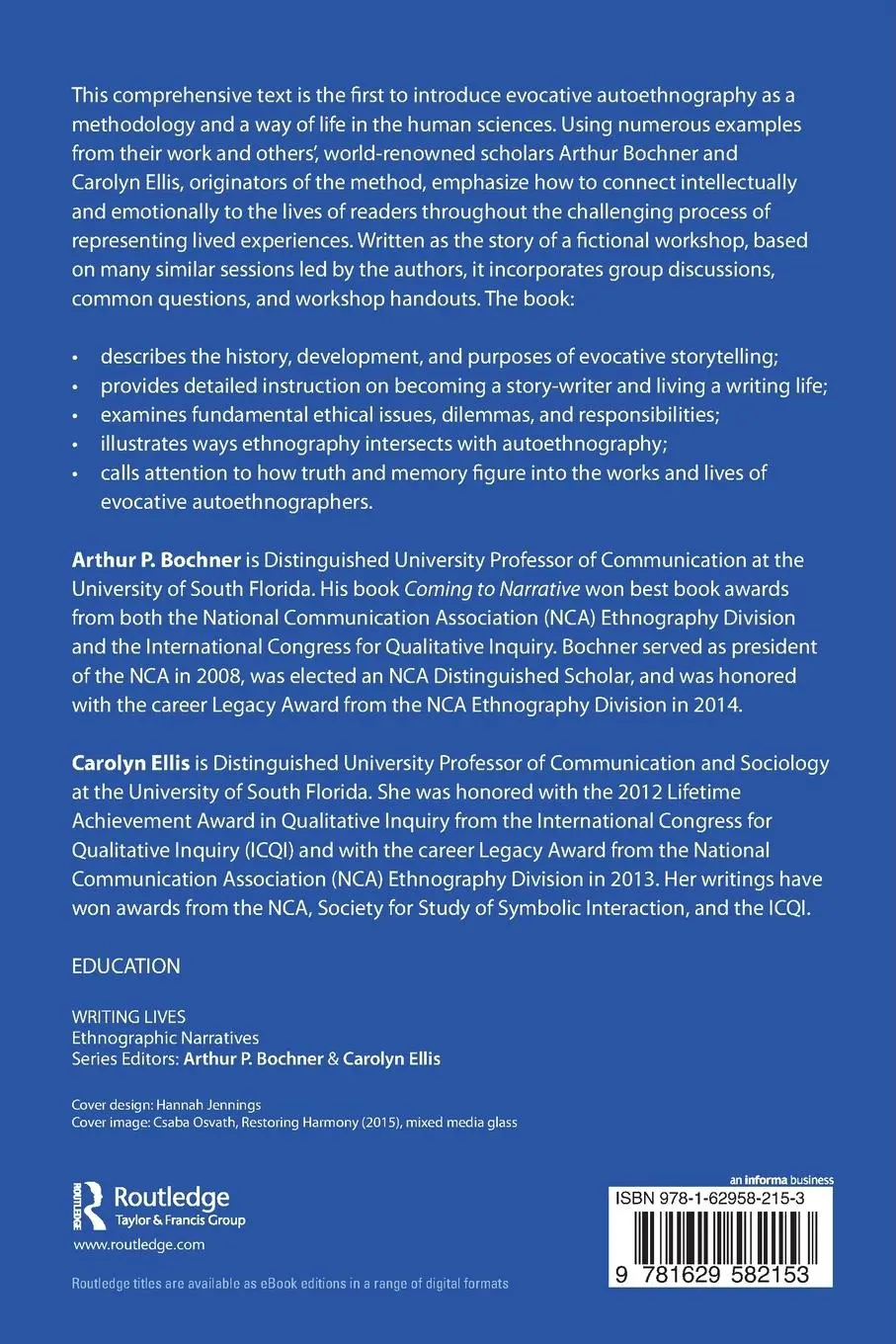 Rückseite: 9781629582153 | Evocative Autoethnography | Writing Lives and Telling Stories | Buch
