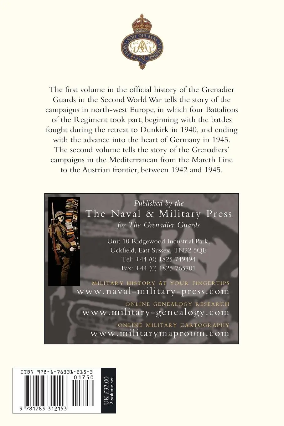 Rückseite: 9781783312153 | GRENADIER GUARDS IN THE WAR OF 1939-1945 Volume Two | Nicolson (u. a.)