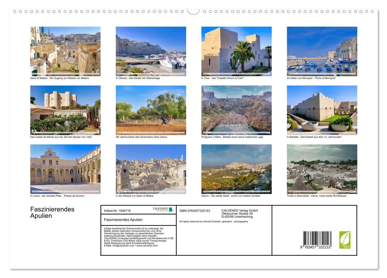 Bild: 9783457332153 | Faszinierendes Apulien (hochwertiger Premium Wandkalender 2026 DIN...