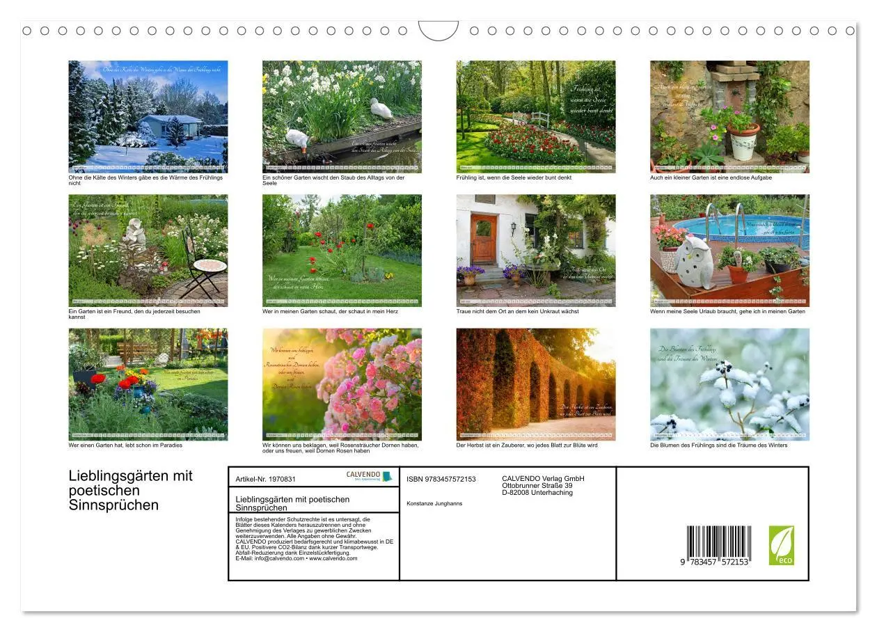 Bild: 9783457572153 | Lieblingsgärten mit poetischen Sinnsprüchen (Wandkalender 2026 DIN...
