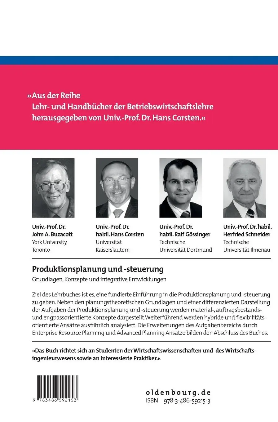 Rückseite: 9783486592153 | Produktionsplanung und -steuerung | John A. Buzacott (u. a.) | Buch