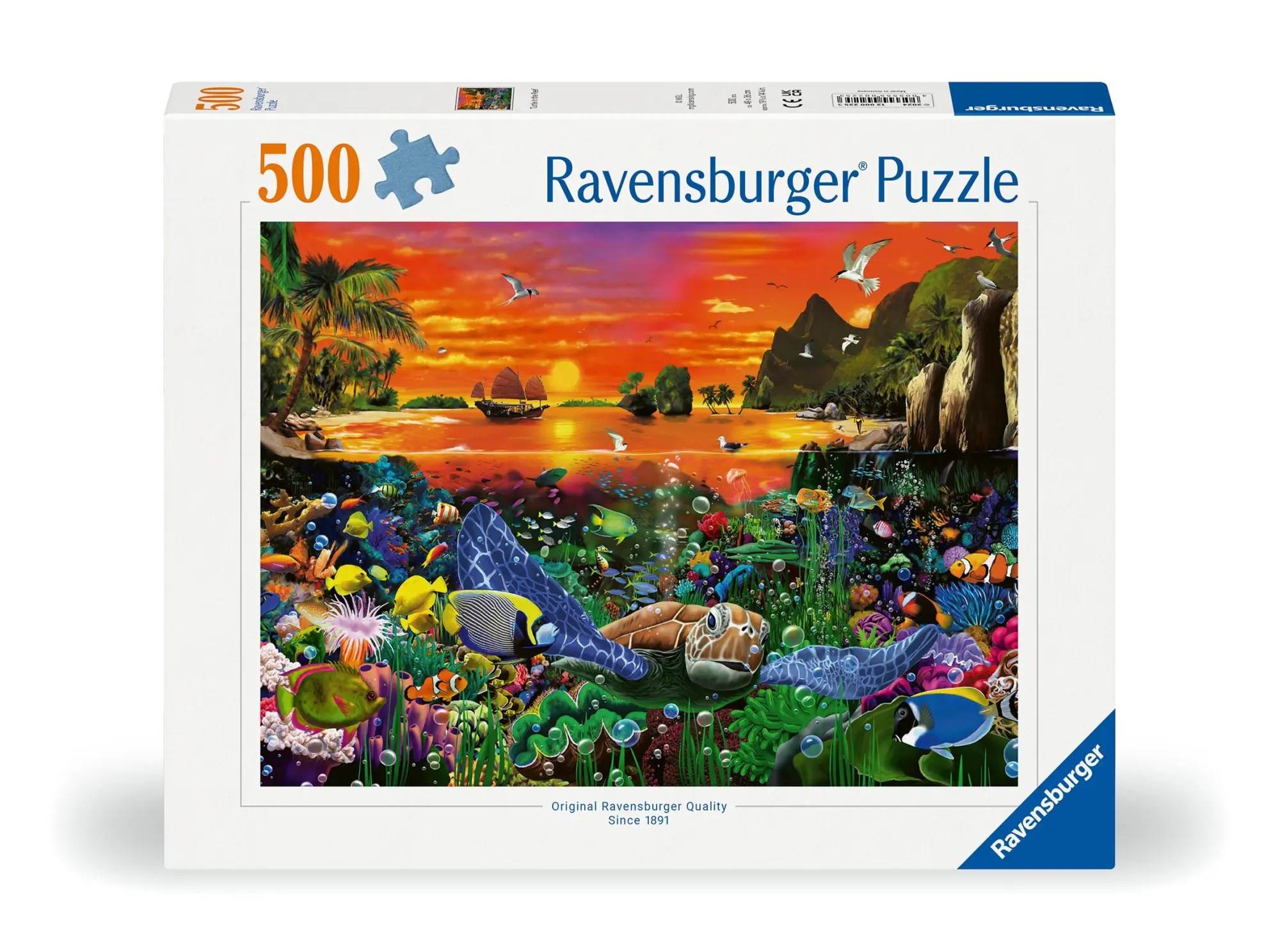 Cover: 4005555002253 | Erwachsenenpuzzle 500 Teile - Schildkröte im Riff | Spiel | 12000225