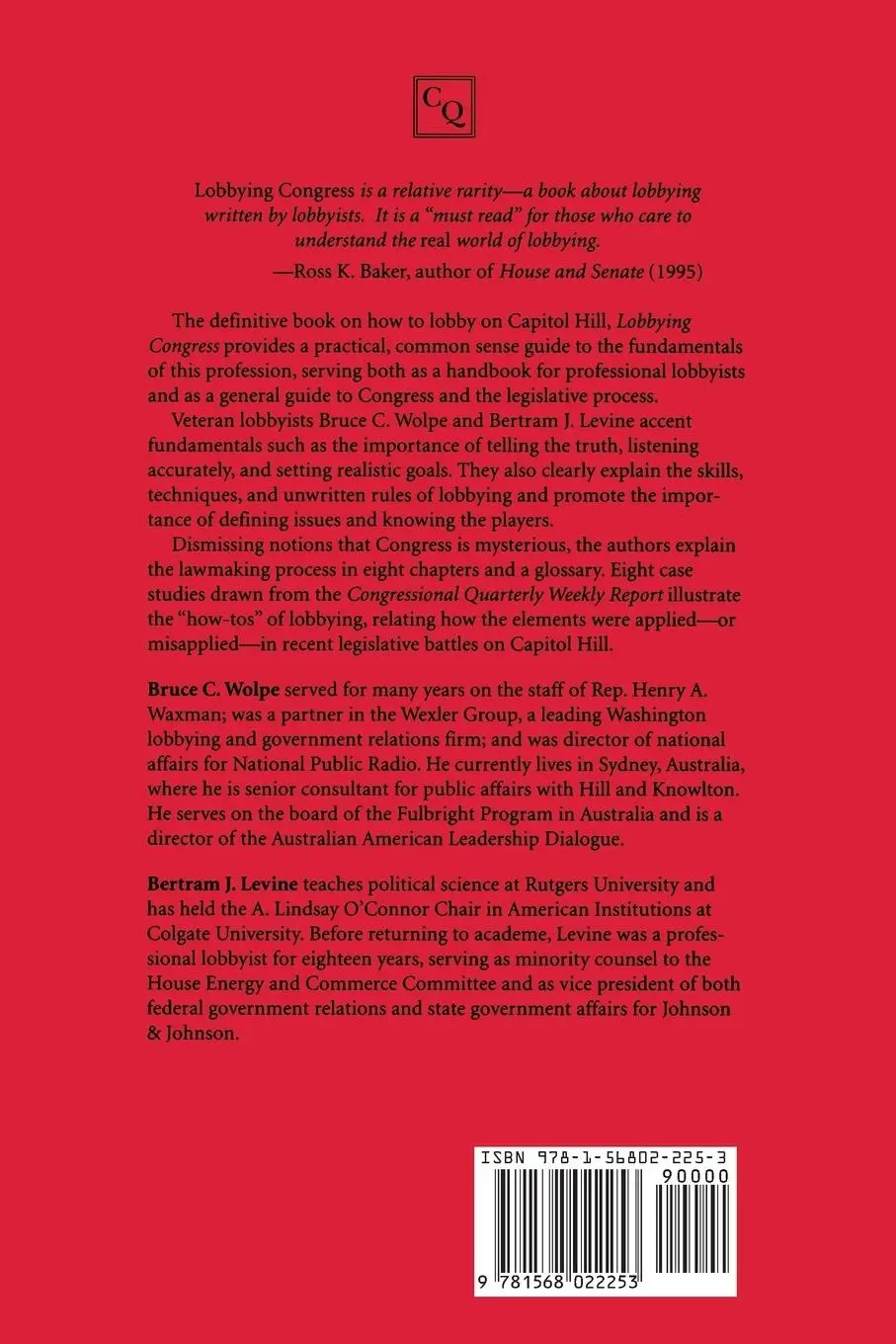 Rückseite: 9781568022253 | Lobbying Congress | How the System Works | Bruce C. Wolpe (u. a.)