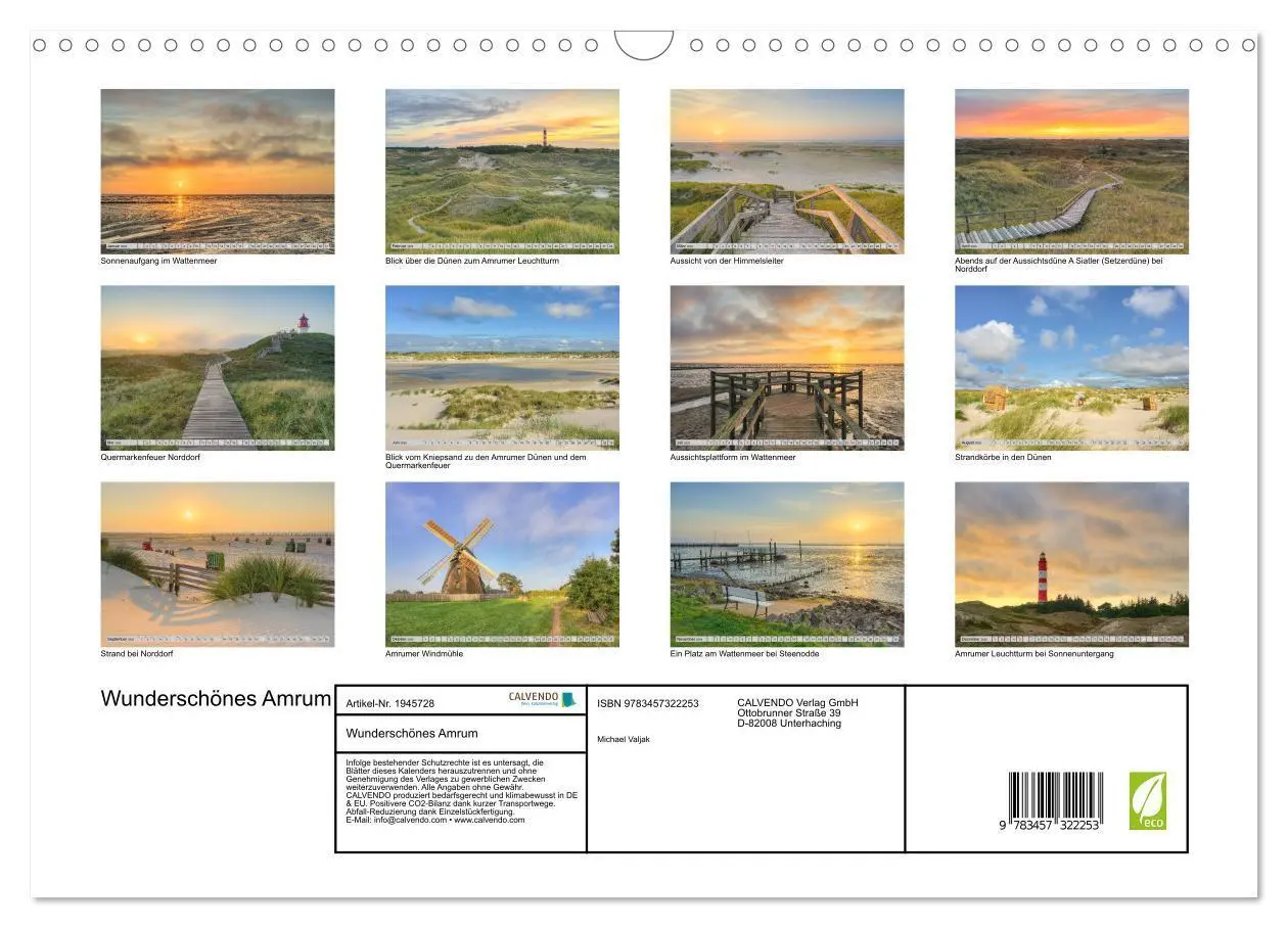 Bild: 9783457322253 | Wunderschönes Amrum (Wandkalender 2026 DIN A3 quer), CALVENDO...