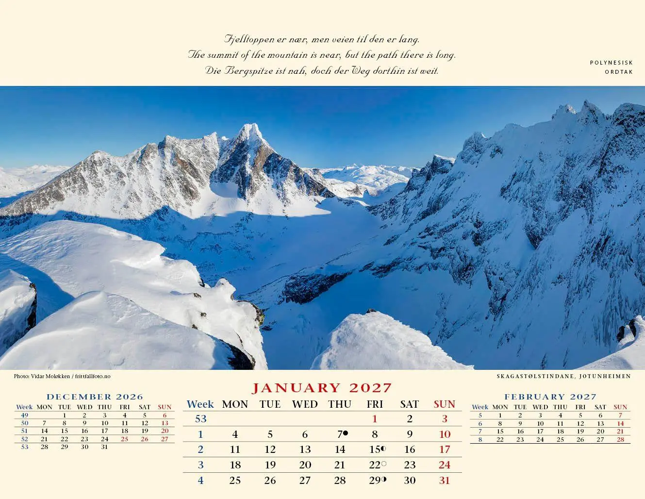 Bild: 9783930232253 | Panorama Norwegen 2027 Tischkalender | Kalenderforlaget | Kalender