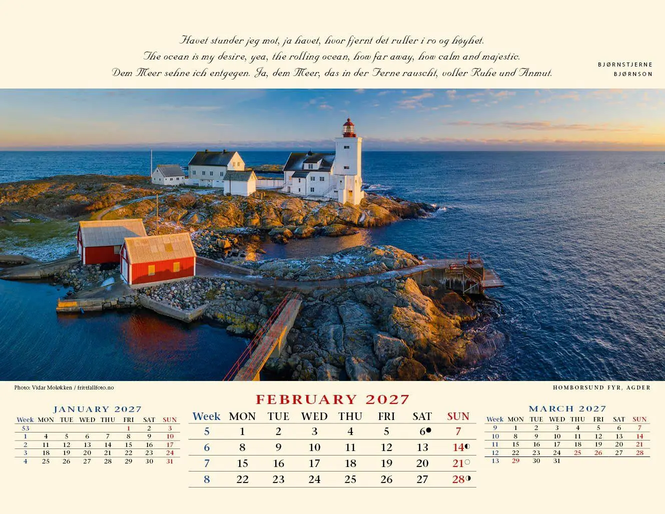 Bild: 9783930232253 | Panorama Norwegen 2027 Tischkalender | Kalenderforlaget | Kalender