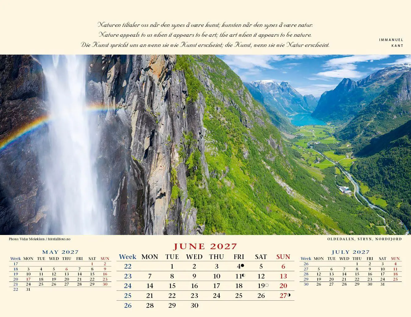 Bild: 9783930232253 | Panorama Norwegen 2027 Tischkalender | Kalenderforlaget | Kalender