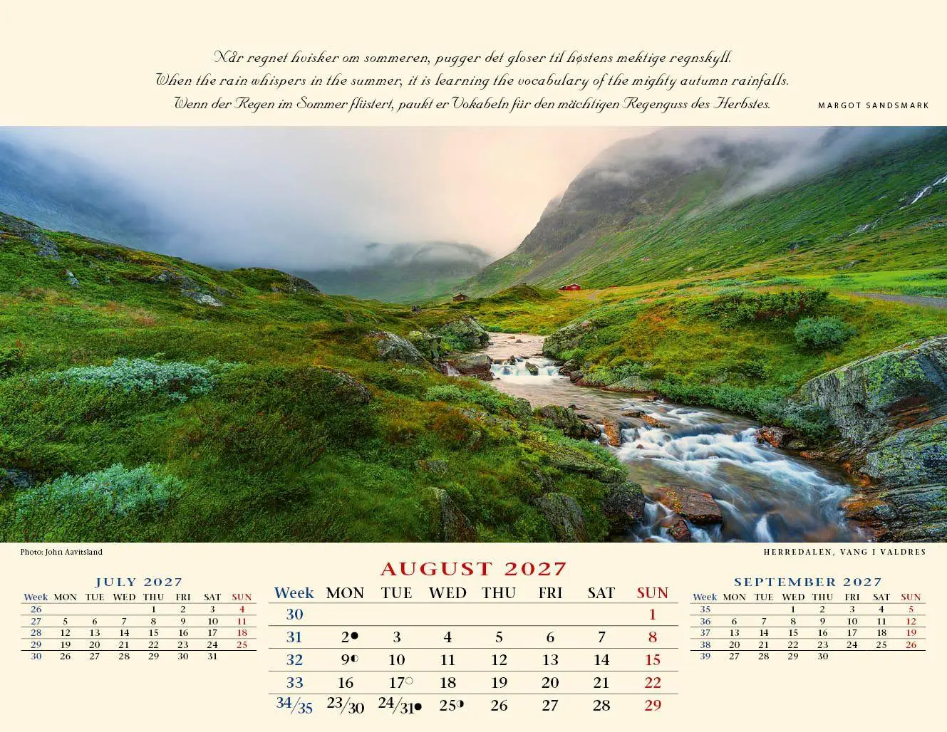 Bild: 9783930232253 | Panorama Norwegen 2027 Tischkalender | Kalenderforlaget | Kalender