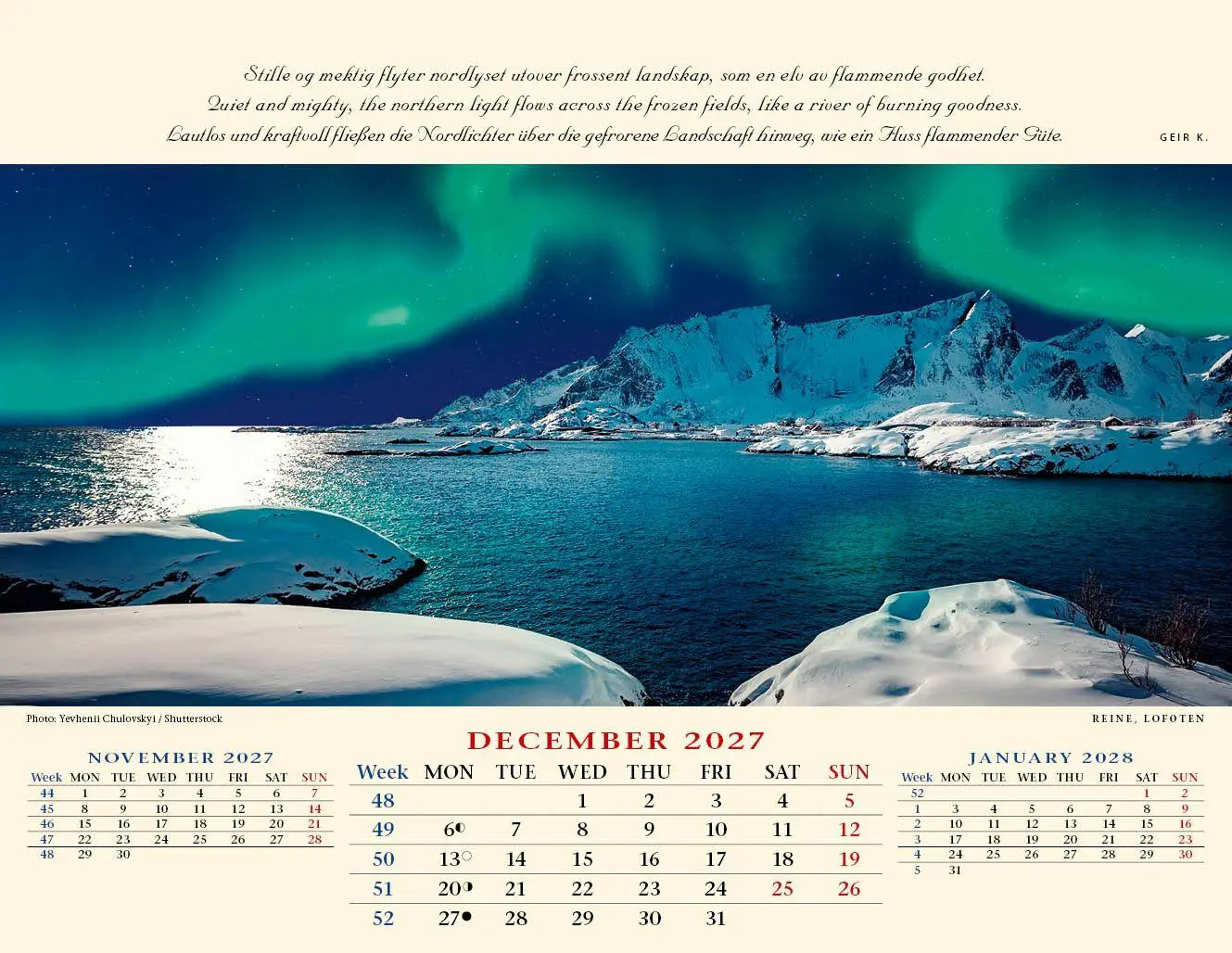 Bild: 9783930232253 | Panorama Norwegen 2027 Tischkalender | Kalenderforlaget | Kalender