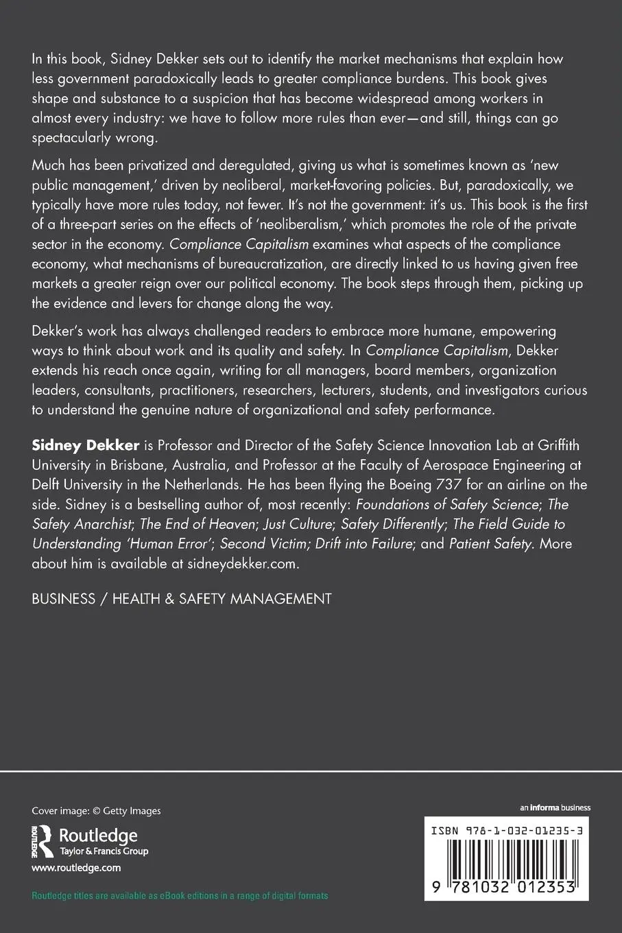 Rückseite: 9781032012353 | Compliance Capitalism | Sidney Dekker | Taschenbuch | Englisch | 2021