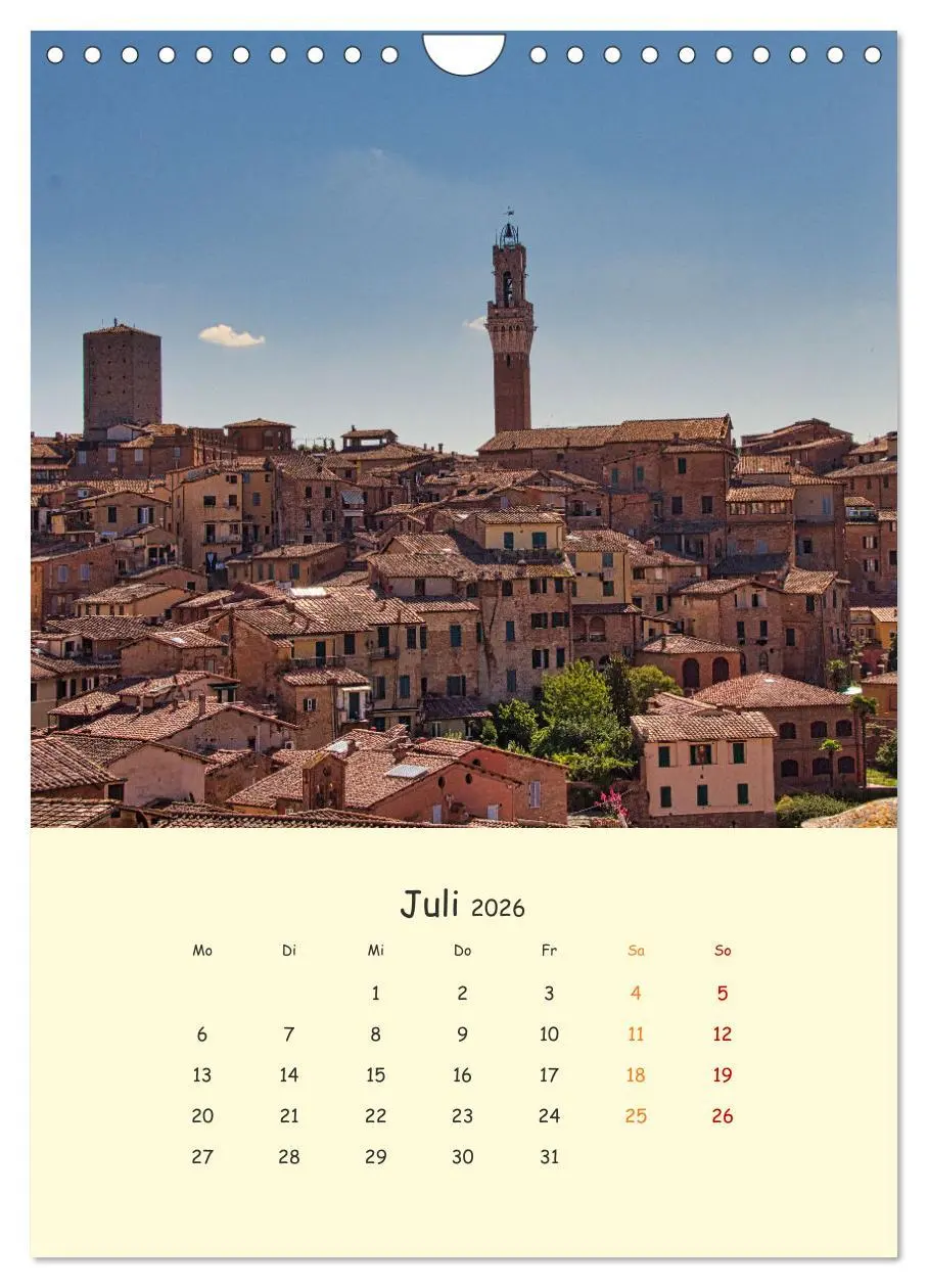 Bild: 9783516332353 | Siena - Impressionen (Wandkalender 2026 DIN A4 hoch), CALVENDO...