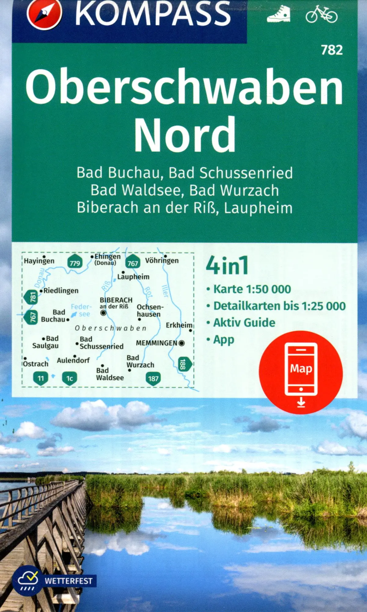 Cover: 9783991542353 | KOMPASS Wanderkarte 782 Oberschwaben Nord 1:50.000 | (Land-)Karte