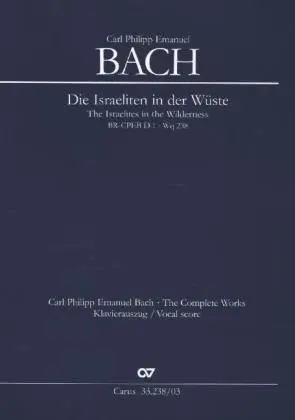 Cover: 9790007142353 | Die Israeliten in der Wüste, Klavierauszug | Oratorium | Bach | 2013