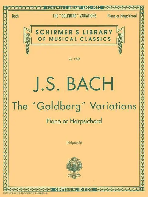 Cover: 9780793522453 | Bach Goldberg Variations Schirmer Library of Classics Vol. 1980...