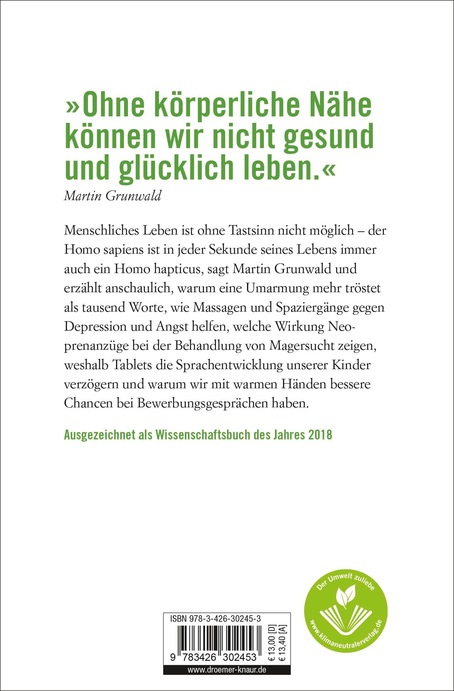 Rückseite: 9783426302453 | Homo hapticus | Warum wir ohne Tastsinn nicht leben können | Grunwald